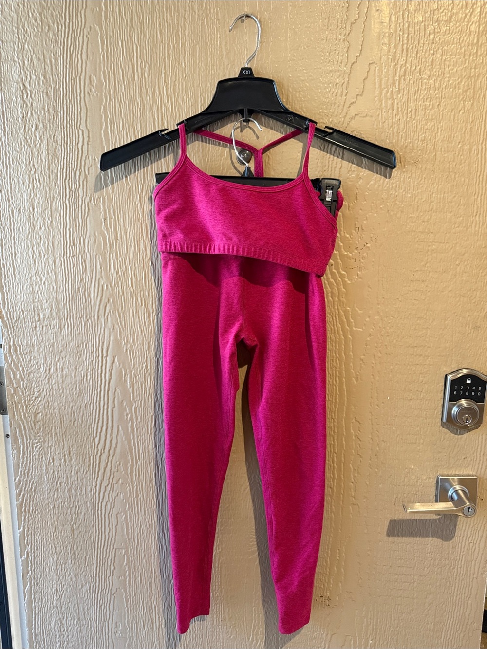 Beyond Yoga Fuchsia Seamless Legging Jumpsuit Set